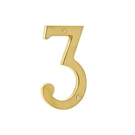 Bebarley 4 Inch Premium Bright Solid Brass Door House Numbers and Street Address Plaques Numbers for Residence and Mailbox Signs.