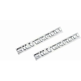 2-Piece for Silverado Badge Emblems in Chrome Shiny Glossy Finish 2007-2020 for Silverado, Sierra, and Canyon - Suitable for Hood - Fits 1500, 2500HD, and 3500HD Models (Chrome)