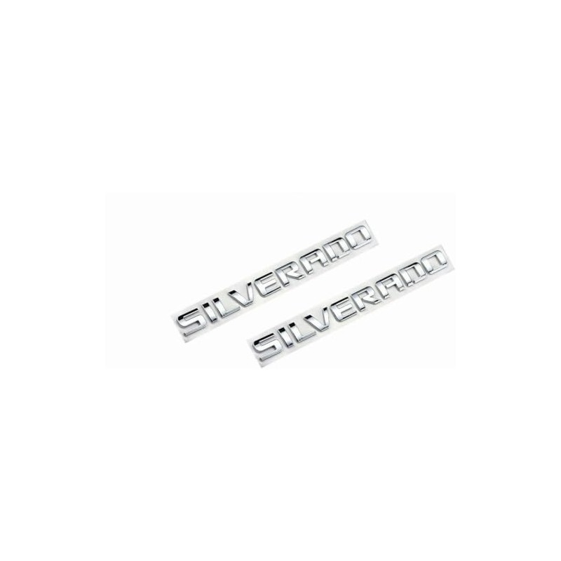 2-Piece for Silverado Badge Emblems in Chrome Shiny Glossy Finish