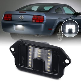 Gempro LED License Plate Light Assembly for Ford Mustang 2005-2009 Rear Bumper Tag Lamps 6000K White, 1PC