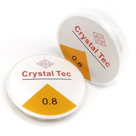 YUESUO Elastic String, Multi-Specification Stretchy Crystal String, Clear Elastic Beaded Cord for DIY Bracelet, Beading and Jewelry Making, Crystal Elastic String for Craft Beads (0.8mm - 2Roll*8m)