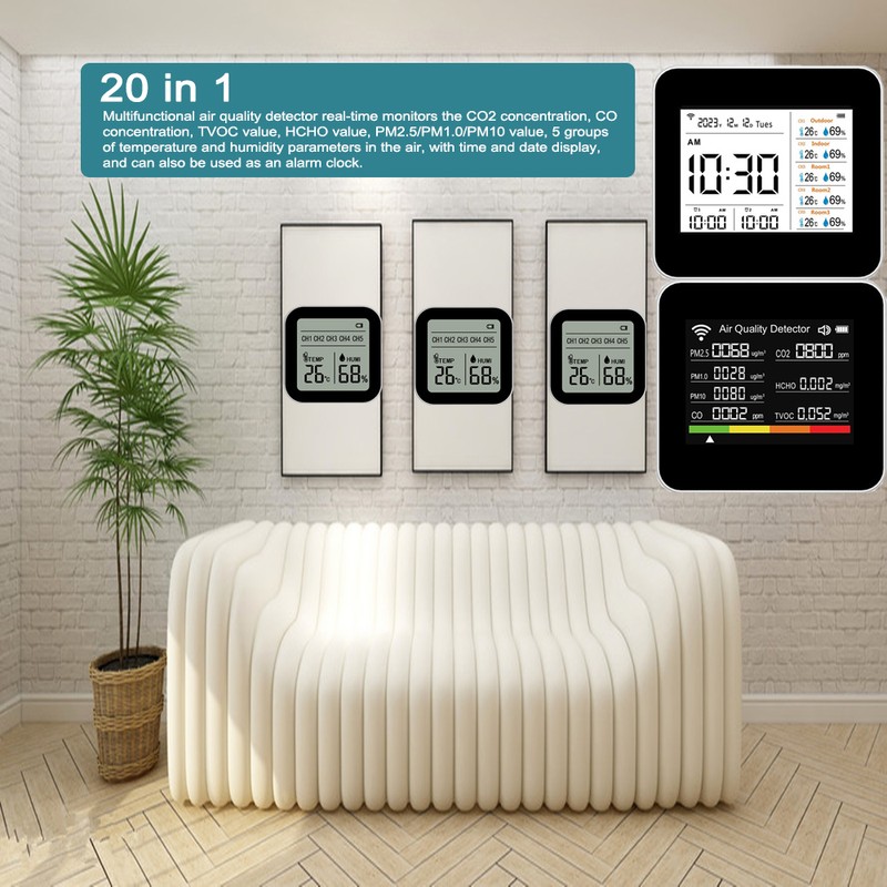 20 in 1 Tuya WIFI Intelligent Air Quality Monitor Indoor