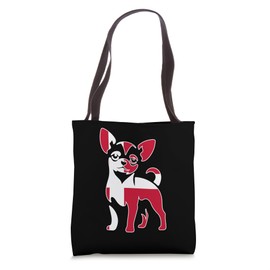 Silhouette Flag of Denmark Chihuahua Tote Bag