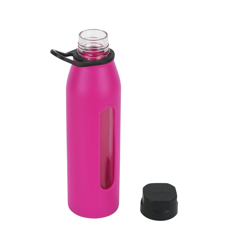 Takeya 22 Ounce Classic Glass Water Bottle with Silicone Sleeve