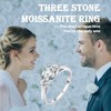 Three Stone Moissanite Ring for Women - 925 Sterling Silver