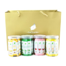 LeCharm 120-count Ready Brew Single Serve Herbal Tea Extract Crystals Sachets Variety Pack Sampler Gift Set - Fine Tea in 3 Seconds - 120 Packets (4 boxes of 30 packets each)