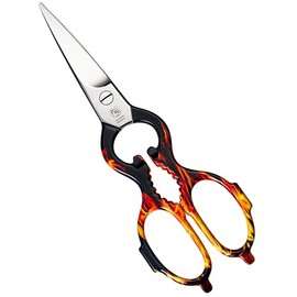 NTS Solingen Geschmiedete Küchenschere aus rostfreiem Edelstahl, BBQ Edition, Made in Germany, Hochwertige Haushaltsschere für Rechts- und Linkshänder geeignet, Scharfe Schere für die Küche