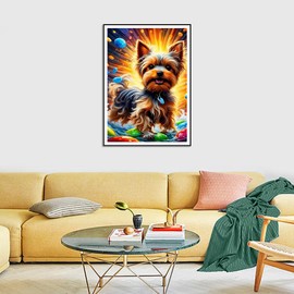 hill froeistung Colorful Dog Diamond Art Painting Kits for Adults,Flower Diamond Art Kits for Beginners,Diamond Art Kits for Home Decor(12×16inch) Animals