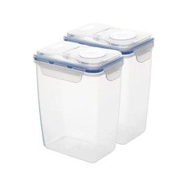 2Pcs 63oz Cereal Containers Storage with Pour Spout for Rice, Pasta, Dry Food | Flour Sugar Storage Containers with Reusable, Airtight, Visible, and BPA Free