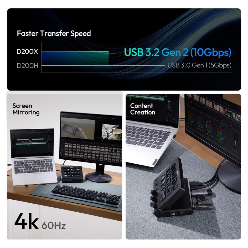 ULANZI D200X Creative Deck Macro Keyboard, 14 LCD Keys &