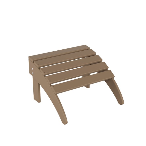 WestinTrends Outdoor Ottoman, Patio Adirondack Ottoman Foot Rest, All Weather Poly Lumber Folding Foot Stool for Adirondack Chair, Widely Used for Outside Porch Pool Lawn Backyard, Weathered Wood