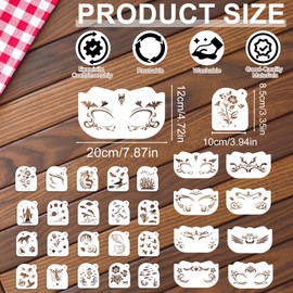 28pcs Body Paint Stencils, Premium Reusable Face and Body Paint Templates Kit Suitable for Holiday Party Makeup Temporary Tattoo Art