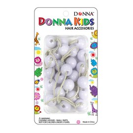 DONNA KIDS HAIR ACCESSORIES PONYTAIL BALL 12PCS WHITE