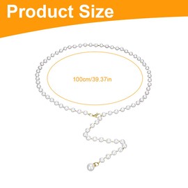 EOYVAIL Women's Belt, Pearl Waist Chain Belt, Women's Chain Belt, Adjustable Belt, Thin Belt, Women's Waist Chain Skirt Belt