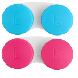 SimautHawk 2 Pack Contact Lens Cases, Lens Holder Box Soak Storage Kit, Small Contact Cases, Lenses De Contact Box (2, Colorful)