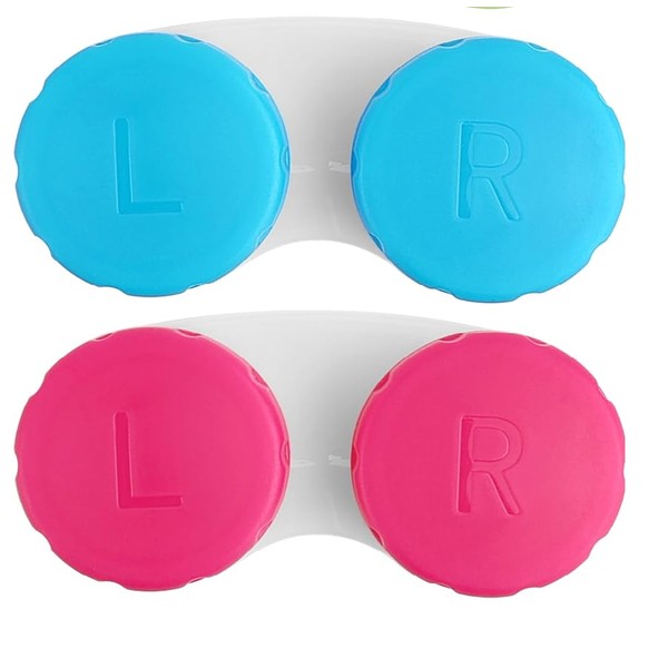 SimautHawk 2 Pack Contact Lens Cases, Lens Holder Box Soak