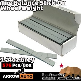ARROW 1 Box - 1/4oz Gray Wheel Weight Stick On 576pc/Box Adhesive Tape Tire Balancer