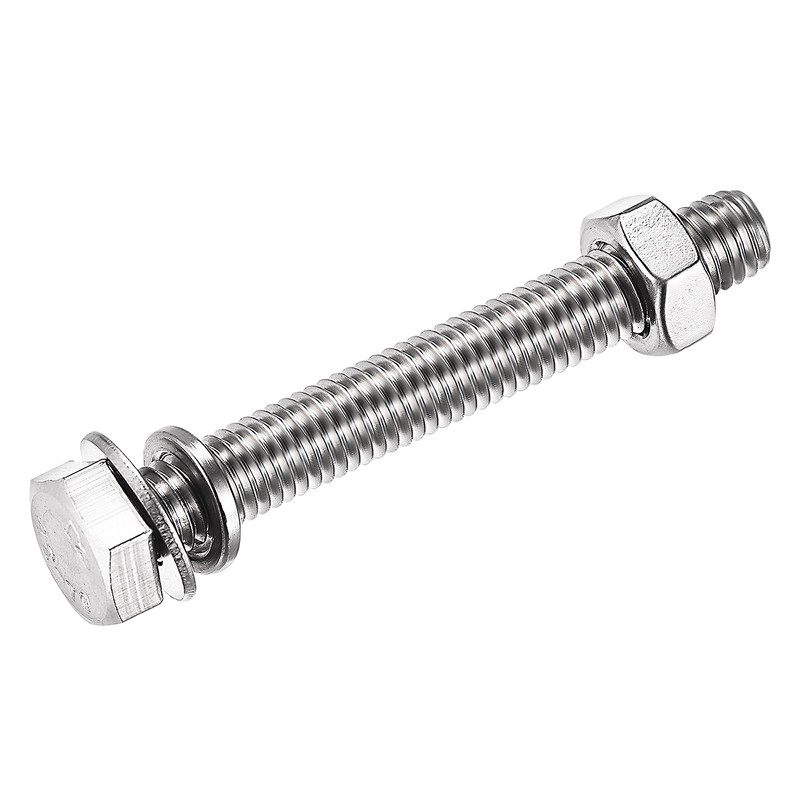 uxcell M8 x 55mm Hex Head Screws Bolts, Nuts, Flat