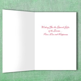 Louisiana Fleur de Lis Crawfish Christmas Holidays Greeting Card with Recipe - 5 X 7 Inch - Set of 13 Cards - Matching White Envelopes