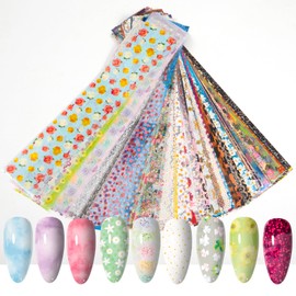 WOKOTO 300 Sheets Nail Foil Art Kit, Nail Foils Transfer Nail Art Stickers For Nails, Marble Flower Butterfly Leopard Stickers Gels Nail Polish Foil Transfer sheets Set Manicure Nails Art DIY