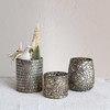 Creative Co-Op Round Glass Mosaic Votive Candleholder, Pewter Finish