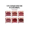 Set De 6 Labiales Handaiyan Lápiz Labial Color Rojo Mate