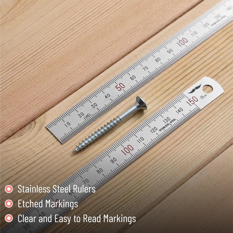 Mr. Pen Machinist Ruler, 2 Pack, 150mm, Graduations 0.5mm, Stainless