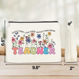 YLKJSTYS Teacher Gifts for Women Makeup Bag, Teacher Retirement Appreciation Gifts for Women Cosmetic Travel Organizer Bag