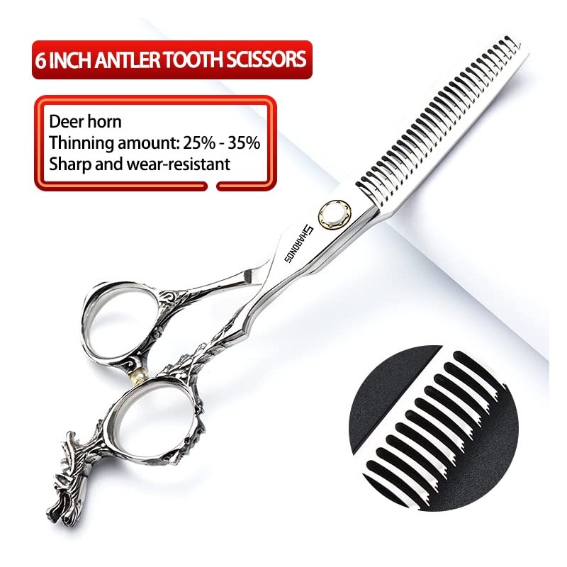 Silver 440c High Hardness Sharp Professional Hairdressing Scissors 6 Inch