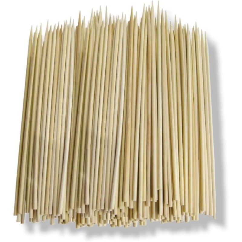 Palitos de Bambú para Brochetas, 30cm, 100 Piezas, para Barbacoa,