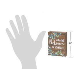 Collins Painting Inspirational Wood Grain Mini Block Sign, 4" (Always Believe in Yourself)