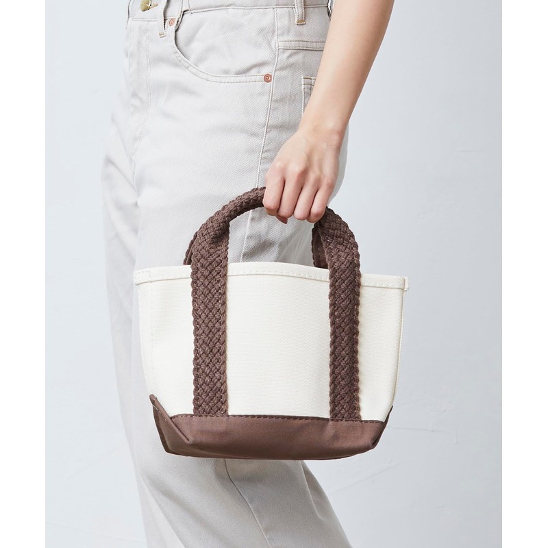 Elbeen Web Handle Tote Bag, Fossil Brown