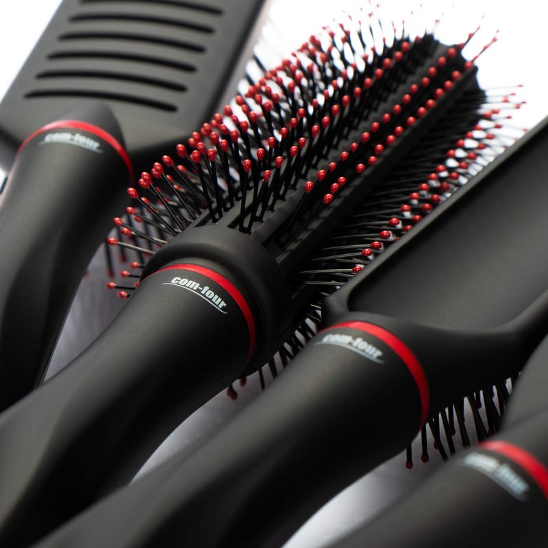 com-four® 4-Piece Styling Set with Various Hair Brushes with Soft