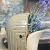 Whale Flower Jug Vase Ceramic Grey Distressed Decorative Water Serving