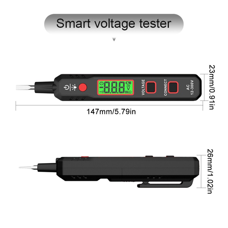 HABOTEST HT89 Voltage Tester AC 12~300V Contact Voltage Detector for
