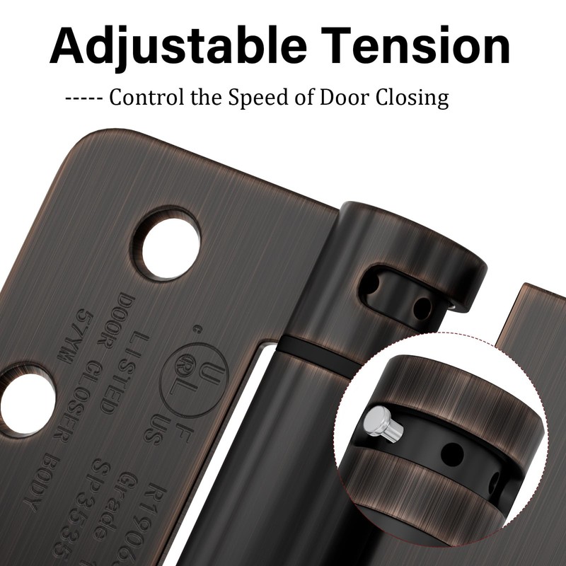 Haidms 4 Inch Self Closing Door Hinges 2 Pack Oil