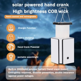 4Pack Solar LED Rechargeable Emergency Camping Lantern,White Solar Rechargeable,Rechargeable Type C,Emergency Lights Hand-Crank Power Generation,Phone Power Supply Function,flashlights