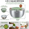 5.3Qt Stainless Steel Salad Spinner with Stop Button, Vegetable Dryer