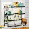Over The Sink Dish Drying Rack,Expandable Length 3-Tier Large Stainless