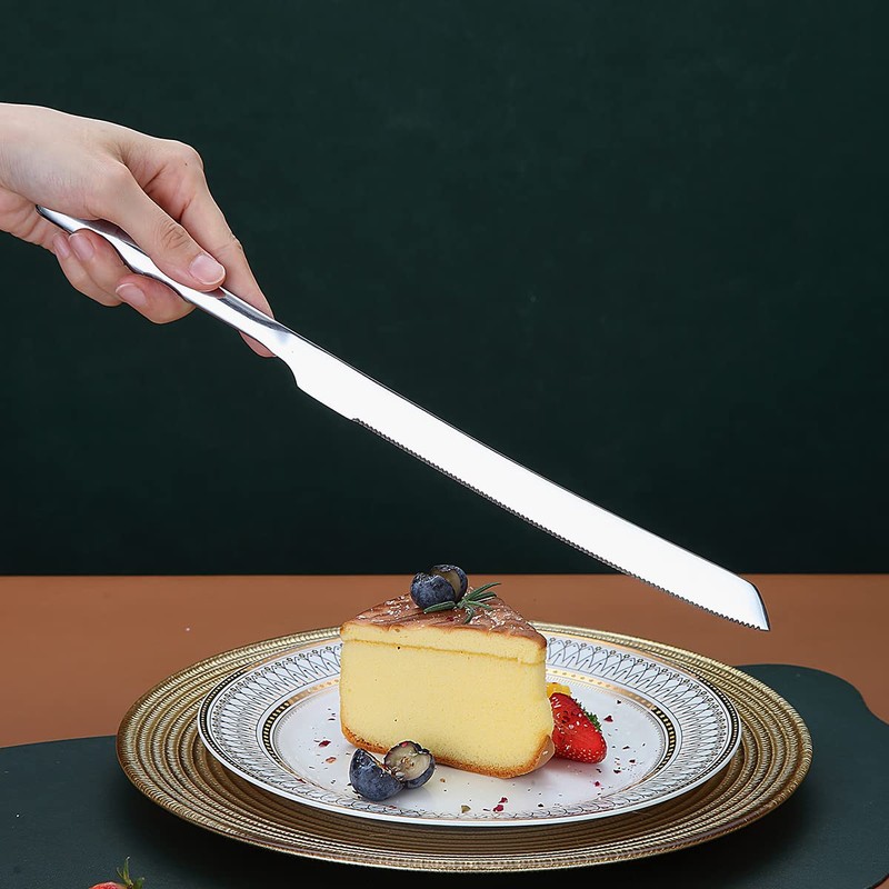 Wedding Cake Knife and Server Set, Stainless Steel Cake Cutting