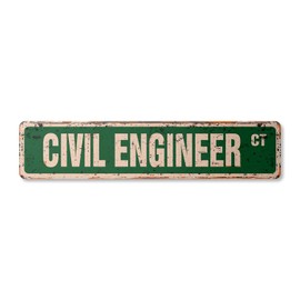 Civil Engineer Vintage Plastic Street Sign City Code Rule Drafting Blue | Indoor/Outdoor | 18" Wide