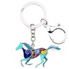 WEVENI Aleación de caballo ejecución llavero accesorios esmalte joyería para