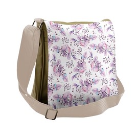 Lunarable Purple Messenger Bag, Rowan Berries Twigs, Unisex Cross-body