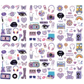 Purple Butterfly Temporary Tattoos - 100+ Styles Tour Concert Accessories Music Party Decorations Singer Party Tattoos Fan Gift Purple Music Stickers