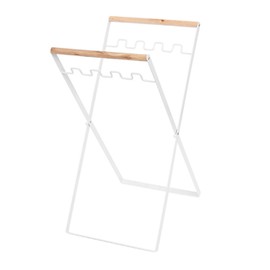 Trash Bag Holder Metal Garbage Bag Holder Portable Outdoor Leaf Bag Stand for Camping Picnic Kitchen White