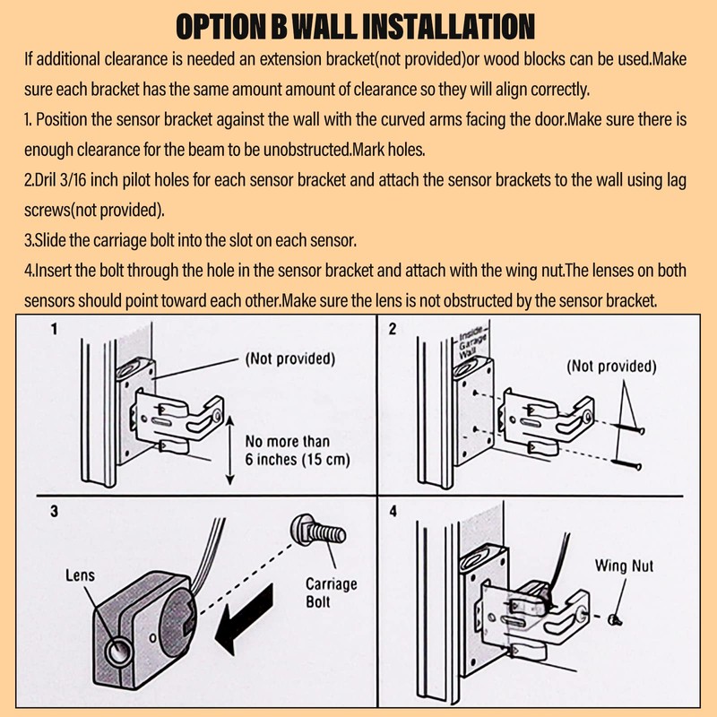 Universal Garage Door Sensors Compatible with Chamberlain Liftmaster Sears Craftsman