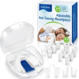 Anti Schnarch Schnarchstopper,Einstellbar Schnarchen Stopper gegen Schnarchen mit 2 Stile 8 Größen Nasenspreizer,Wiederverwendbares Anti Snoring für Herren und Damen-Transparent