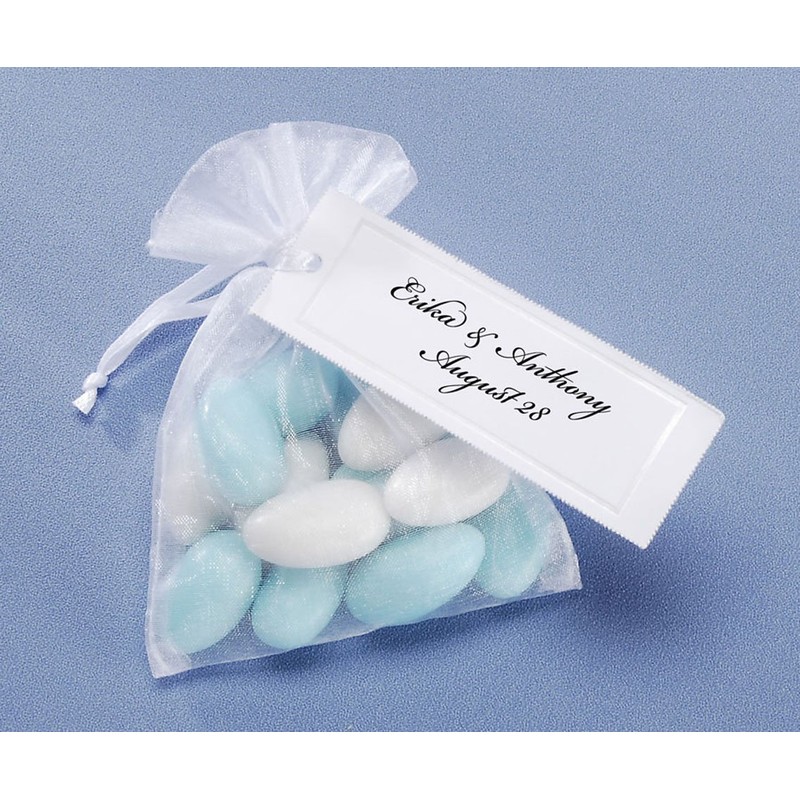 Darice, White/Silver VL296 Printable Square Gift Tag with Pearl Accent,