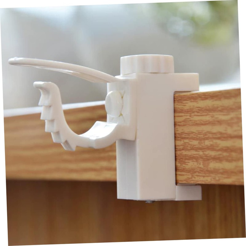 STOBAZA Curtain Rod Brackets No Drill 2 Pack White Pp