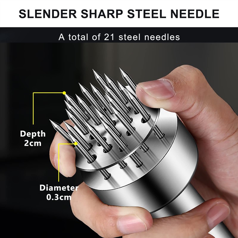 LMYKH Meat Tenderiser Stainless Steel, Manual Steak Hammer, Schnitzel Tenderiser,